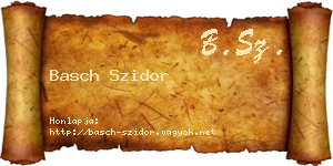 Basch Szidor névjegykártya